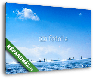 Vitorlásregatta a tengeren - vászonkép 3D látványterv Vitorlásregatta a tengeren - vászonkép 3D látványterv