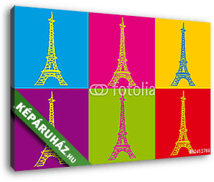 Eiffel Tower_Colors - vászonkép 3D látványterv