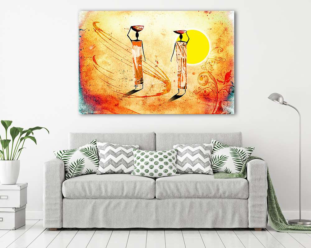 afro motívum etnikai retro vintage (poszter) - vászonkép, falikép otthonra és irodába