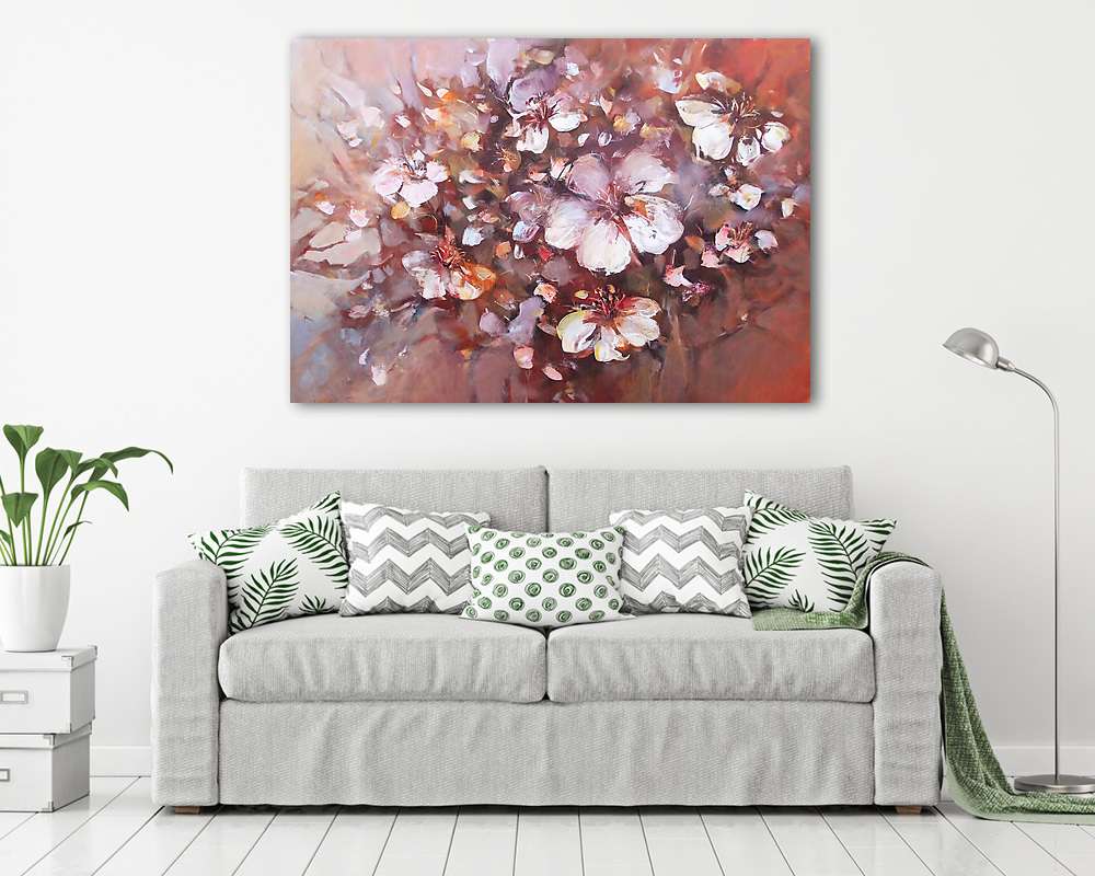 Cseresznye virágok absztakt (bögre) - vászonkép, falikép otthonra és irodába