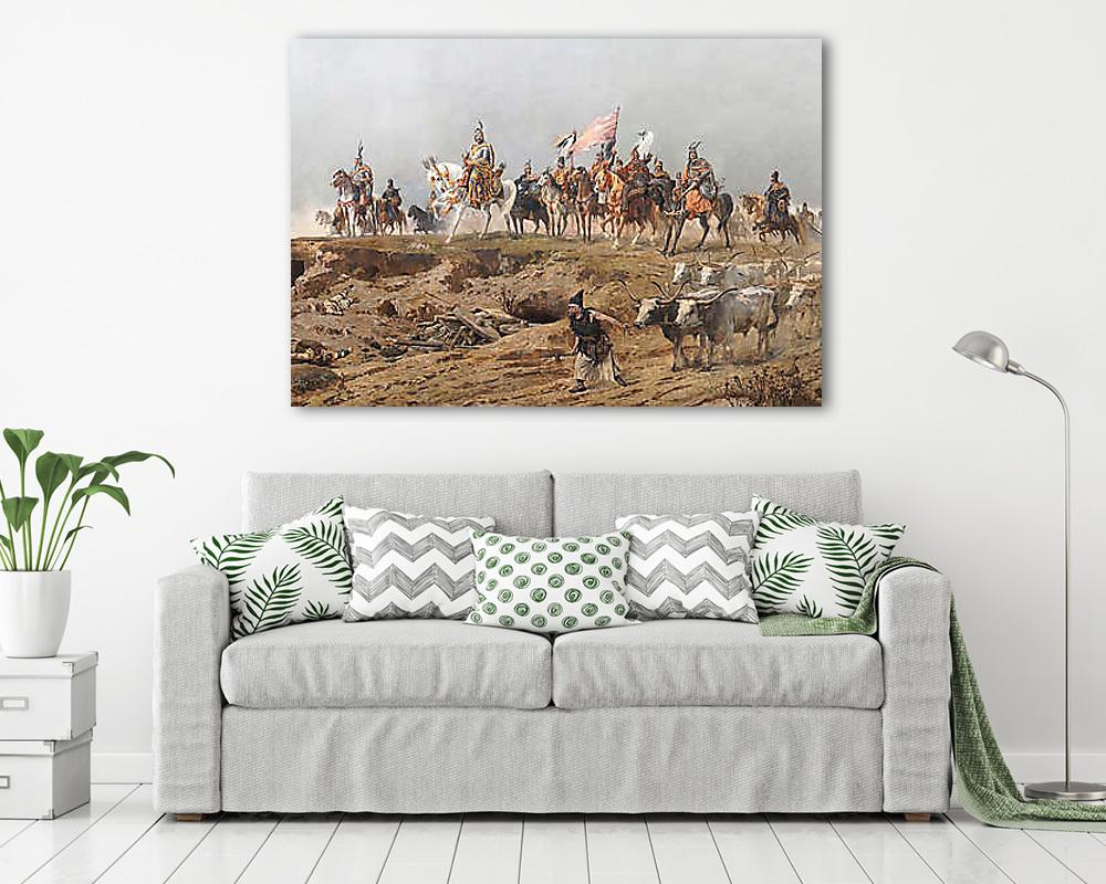 A magyarok bejövetele (részlet) (keretezett kép) - vászonkép, falikép otthonra és irodába