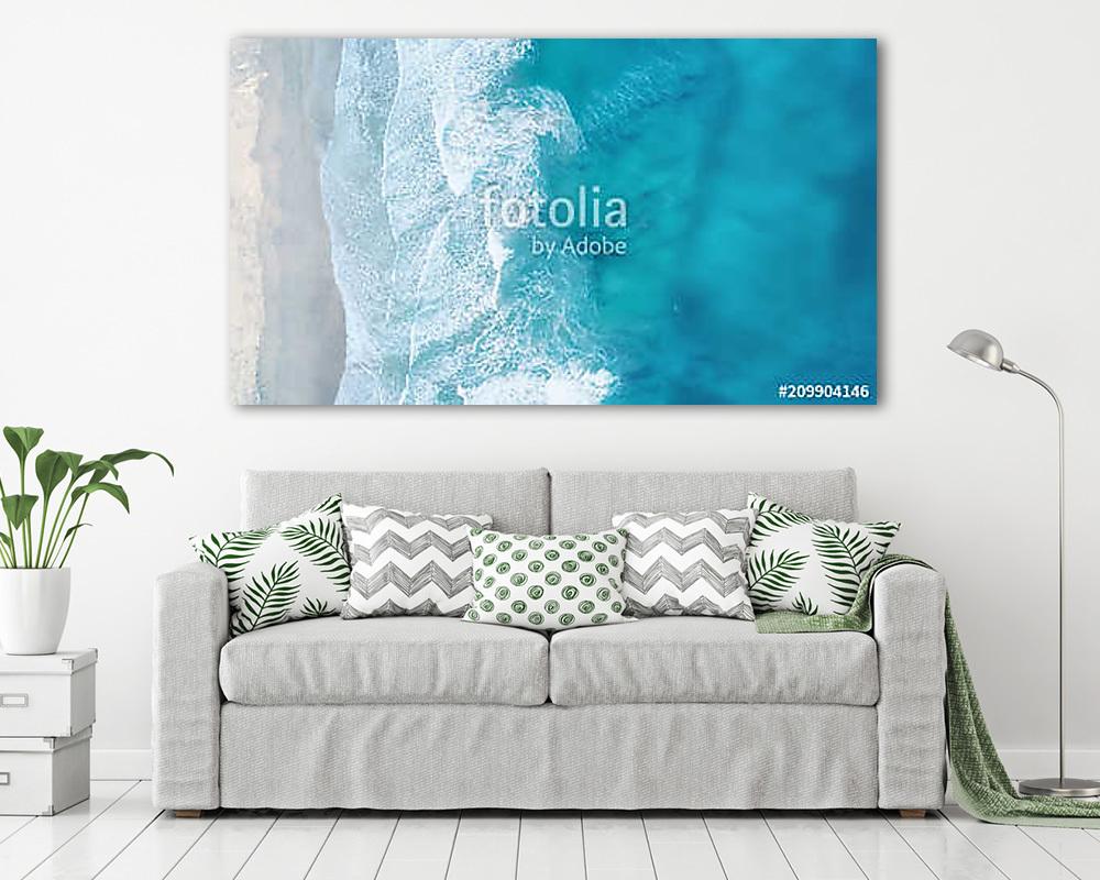 Waves on the beach as a background. Beautiful natural background - vászonkép, falikép vásárlás Waves on the beach as a background. Beautiful natural background (vászonkép) - vászonkép, falikép otthonra és irodába