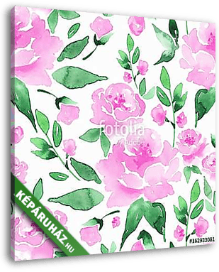 Floral seamless pattern. Watercolor background with flowers and  - vászonkép 3D látványterv