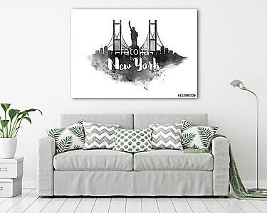 Watercolor New York City Skyline (vászonkép) - vászonkép, falikép otthonra és irodába