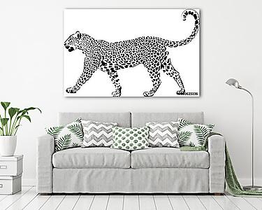 Leopard in black interpretation 2 (vászonkép) - vászonkép, falikép otthonra és irodába