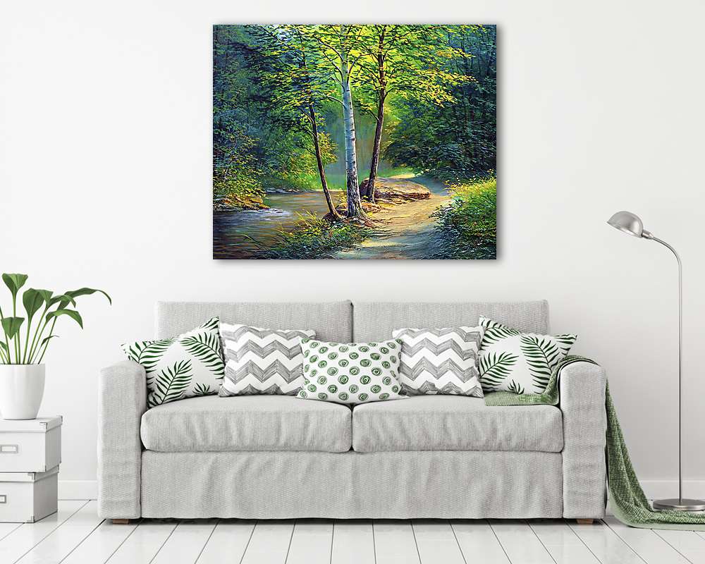 Nyári erdő, patakkal (olajfestmény reprodukció) Nyári erdő, patakkal (olajfestmény reprodukció)