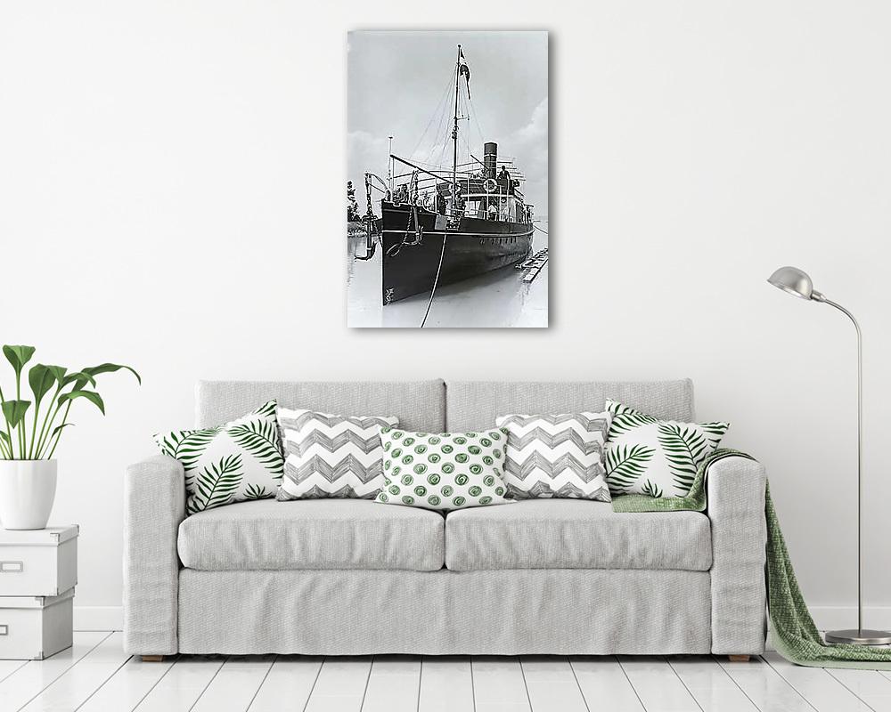 Siófok kikötő, a Jókai utasszállító csavaros gőzhajó próbaútján (1913) (poszter) - vászonkép, falikép otthonra és irodába