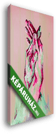 Kezek, függőleges, pink háttéren - vászonkép 3D látványterv