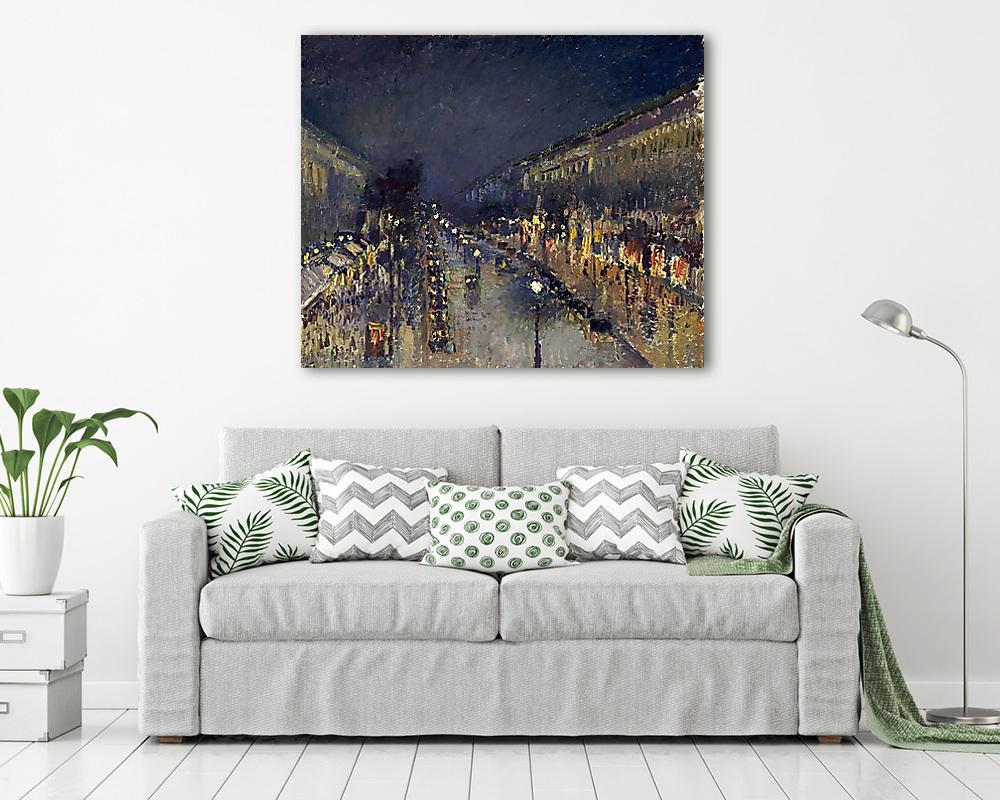 A Montmartre sugárút este (vászonkép) - vászonkép, falikép otthonra és irodába
