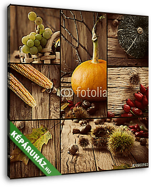 Őszi kollázs - vászonkép 3D látványterv