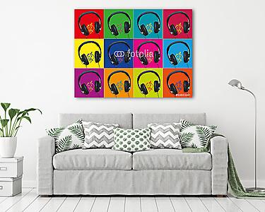 Headphones_Audio_Funds Színek (vászonkép) - vászonkép, falikép otthonra és irodába