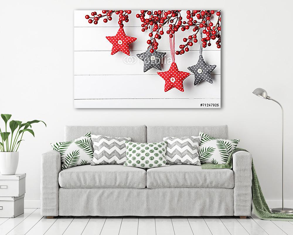 Karácsonyi dekoráció (többrészes kép) - vászonkép, falikép otthonra és irodába