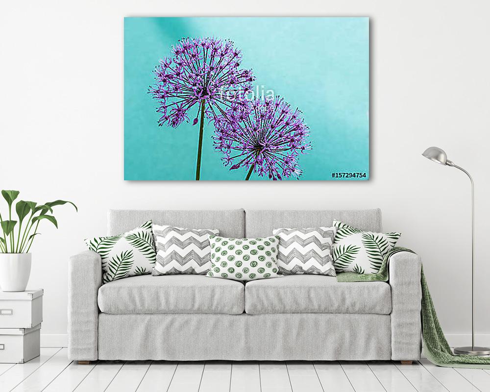 Lila hagymavirág (többrészes kép) - vászonkép, falikép otthonra és irodába