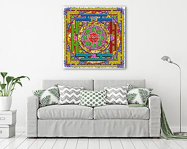 Isolated floral Buddha's square mandala (vászonkép) - vászonkép, falikép otthonra és irodába