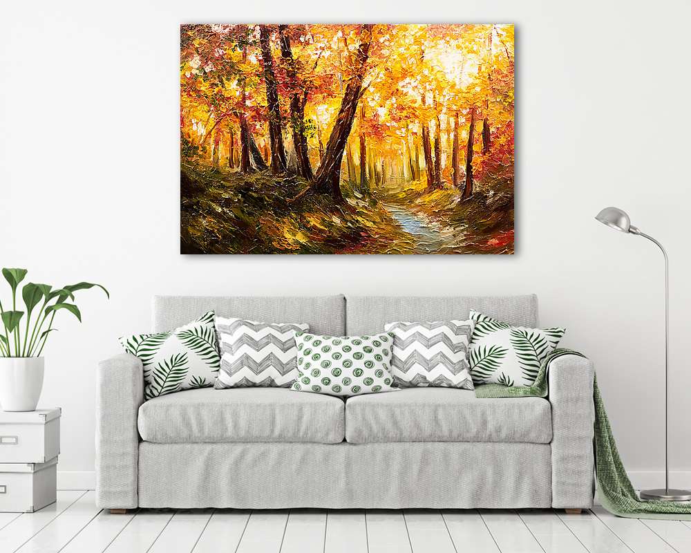 Őszi erdő festmény - vászonkép, falikép vásárlás Őszi erdő festmény (keretezett kép) - vászonkép, falikép otthonra és irodába