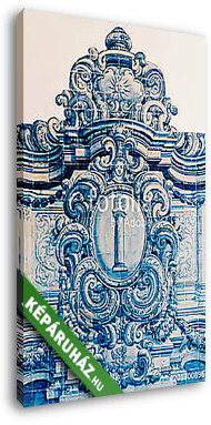 Beautiful Ceramic Wall Texture Pattern Or Azulejos In Lisbon, Po - vászonkép 3D látványterv