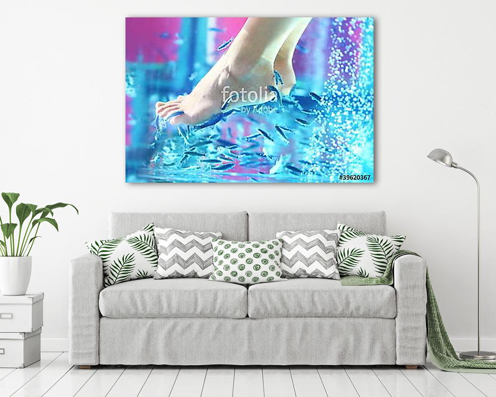 Pedicure fish spa - rufa garra - vászonkép, falikép vásárlás Pedicure fish spa - rufa garra (vászonkép) - vászonkép, falikép otthonra és irodába