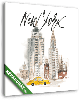 Isolated hand drawing illustration New York. Watercolor concept. - vászonkép 3D látványterv