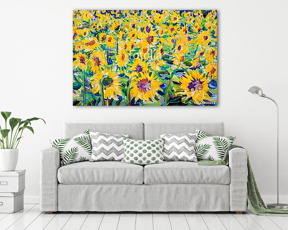 Napraforgók absztrakt stílusban (fotótapéta) - vászonkép, falikép otthonra és irodába