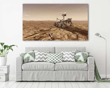 Mars 2020, mintavételi hengerekkel a felszínen (vászonkép) - vászonkép, falikép otthonra és irodába