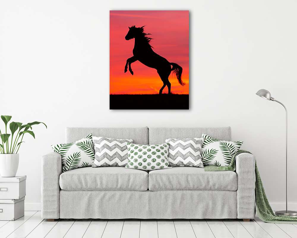 Ló sziluett  (vászonkép) - vászonkép, falikép otthonra és irodába