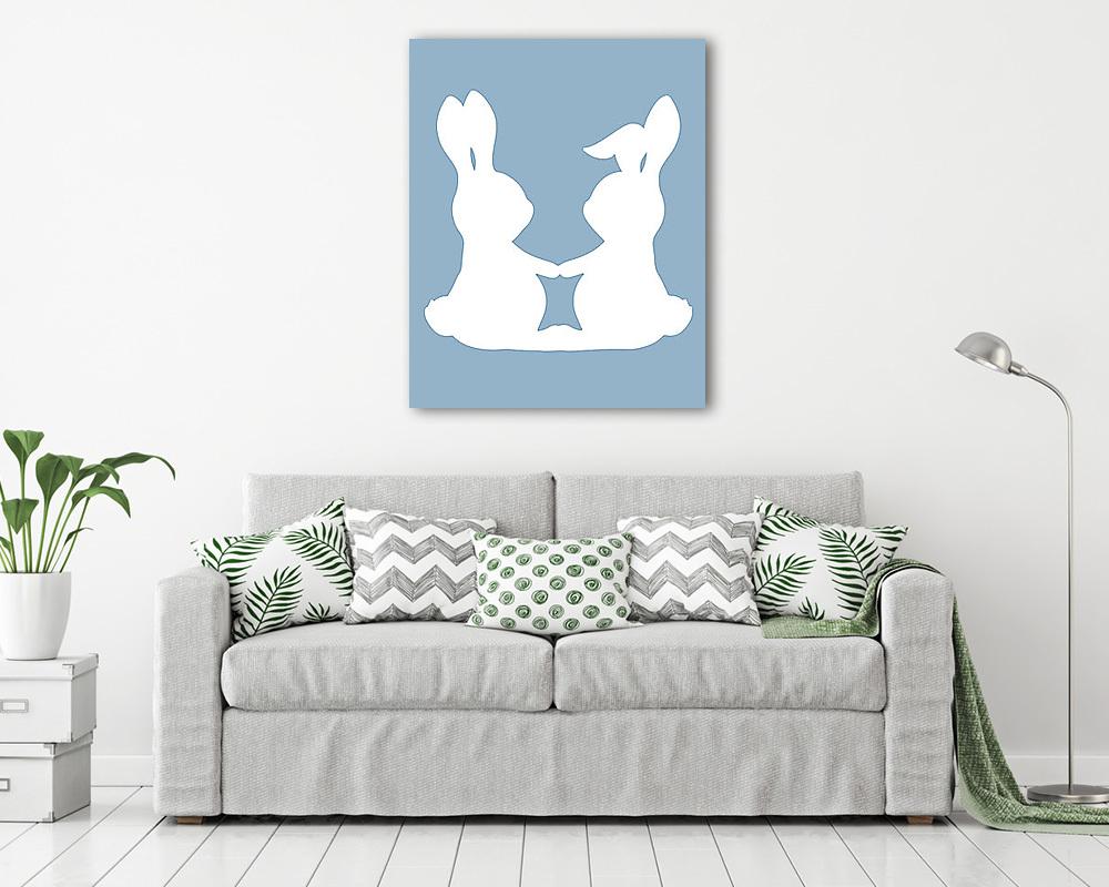 DIY - Húsvéti nyuszipár, kék háttérrel 2. - vászonkép, falikép vásárlás DIY - Húsvéti nyuszipár, kék háttérrel 2. (vászonkép) - vászonkép, falikép otthonra és irodába