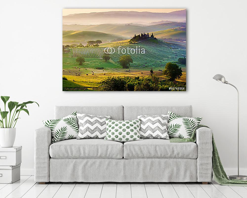 Val d'Orcia, Toscana (többrészes kép) - vászonkép, falikép otthonra és irodába