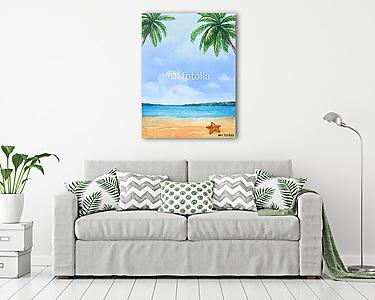A trópusi tengerpart csillaggal (vászonkép) - vászonkép, falikép otthonra és irodába
