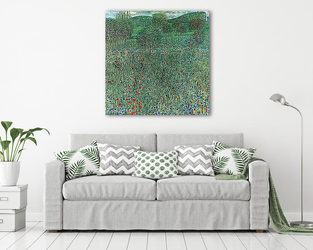 Kert virágokkal, fákkal - vászonkép, falikép vásárlás Kert virágokkal, fákkal (keretezett kép) - vászonkép, falikép otthonra és irodába