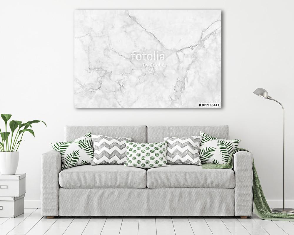 White marble texture, detailed structure of marble in natural pa (bögre) - vászonkép, falikép otthonra és irodába