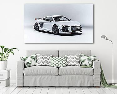 Audi R8 White Front (vászonkép) - vászonkép, falikép otthonra és irodába