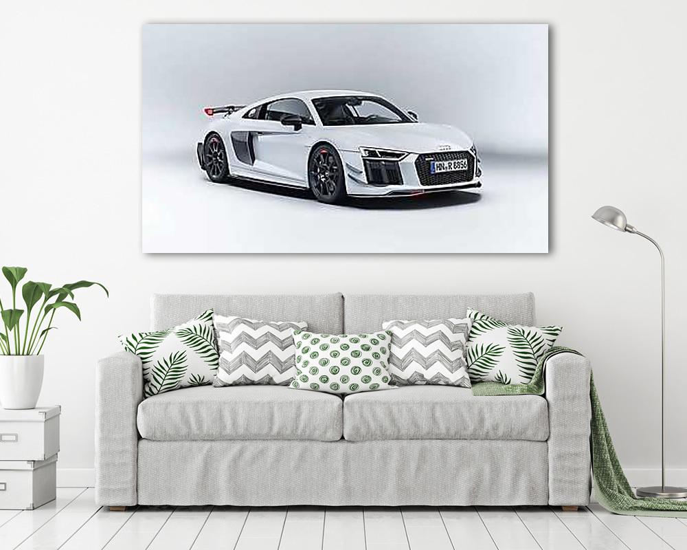 Audi R8 White Front (vászonkép) - vászonkép, falikép otthonra és irodába