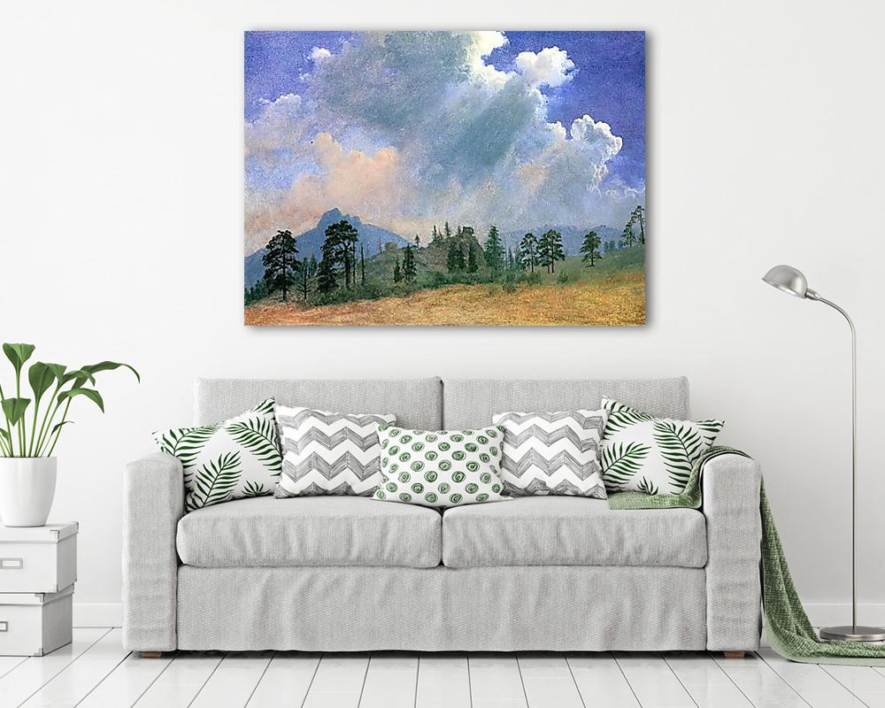 Fenyőfák és viharfelhők (vászonkép) - vászonkép, falikép otthonra és irodába