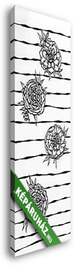 Fekete-fehér rózsák rajz.jpg - vászonkép 3D látványterv