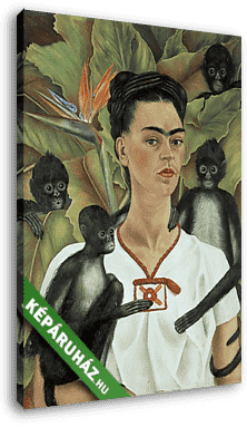 Önarckép négy majommal - vászonkép 3D látványterv Önarckép négy majommal - vászonkép 3D látványterv