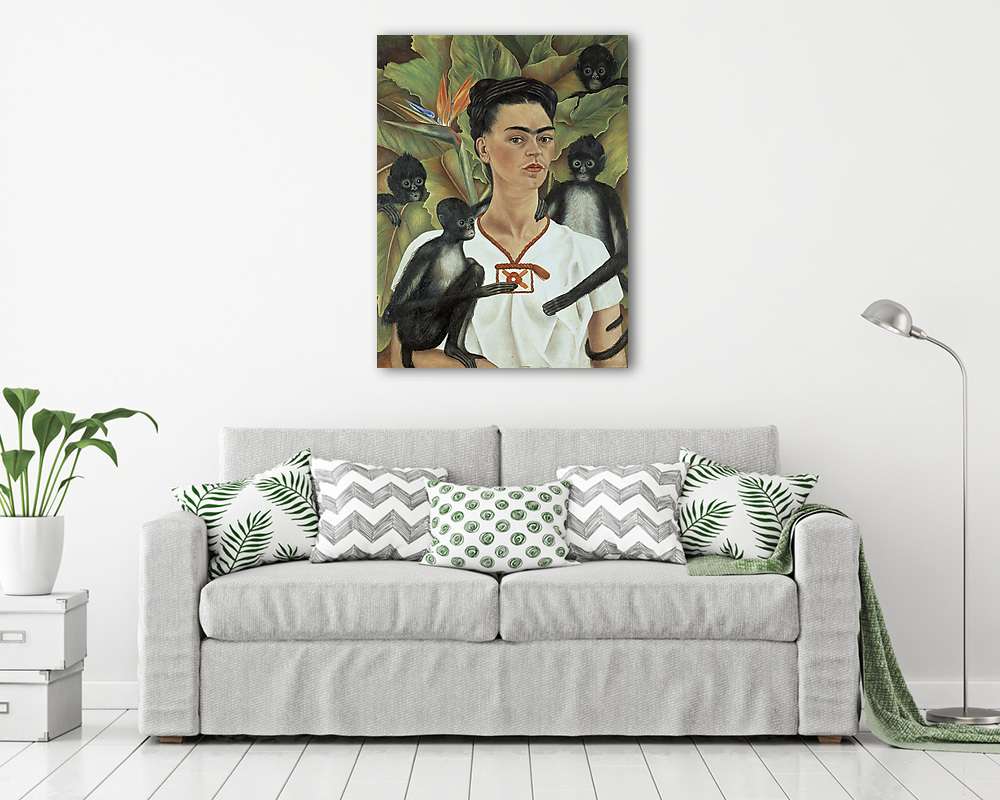 Önarckép négy majommal - vászonkép, falikép vásárlás Önarckép négy majommal (vászonkép) - vászonkép, falikép otthonra és irodába