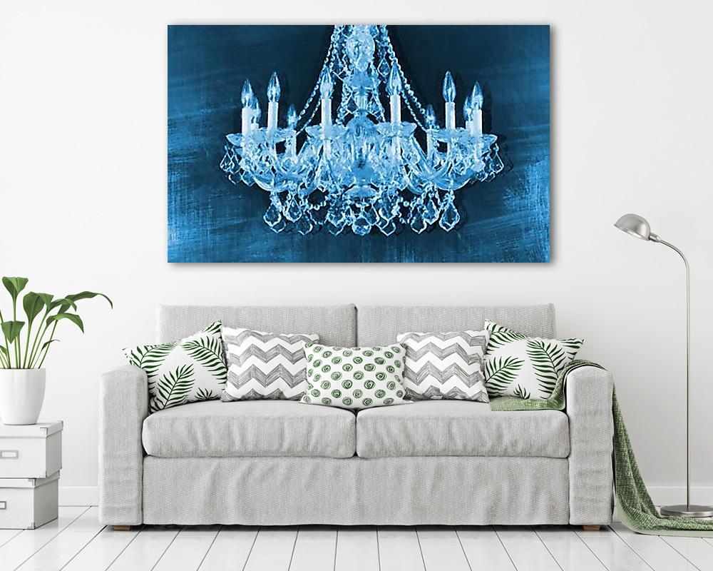 Csillár kékben II. (vászonkép) - vászonkép, falikép otthonra és irodába