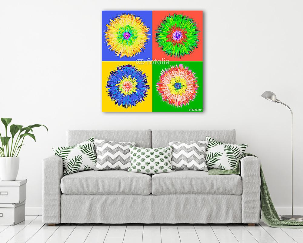 Pop art virág, vektor Eps 10 illusztráció. (vászonkép) - vászonkép, falikép otthonra és irodába