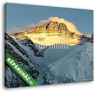 Estélyi kilátás a Lhotse-hegyről a Pumo Ri alap táborról - vászonkép 3D látványterv