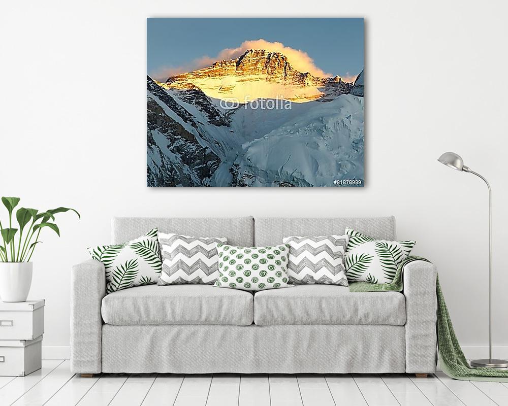 Estélyi kilátás a Lhotse-hegyről a Pumo Ri alap táborról - vászonkép, falikép vásárlás Estélyi kilátás a Lhotse-hegyről a Pumo Ri alap táborról (fotótapéta) - vászonkép, falikép otthonra és irodába