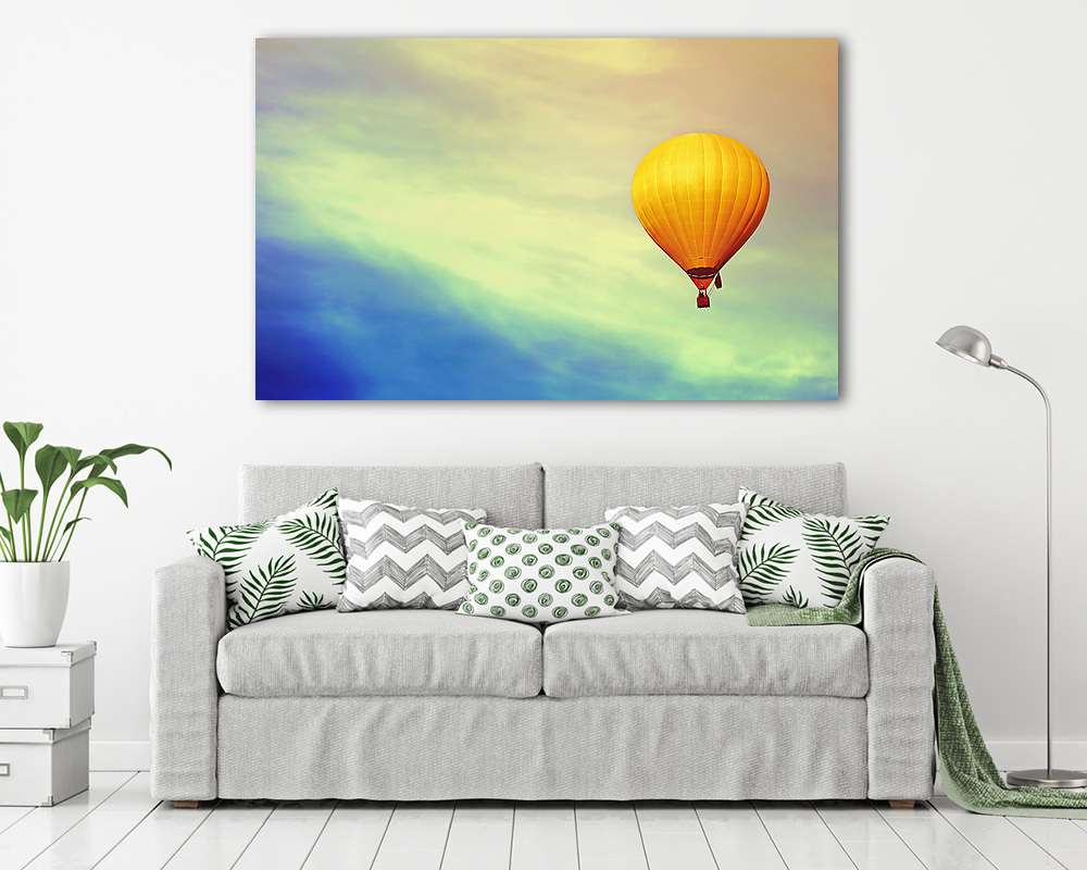 Sárga hőlégballon (vászonkép) - vászonkép, falikép otthonra és irodába