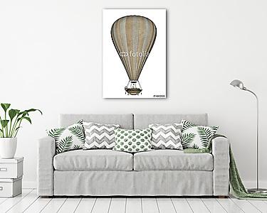 Retro hőlégballon rajz (vászonkép) - vászonkép, falikép otthonra és irodába