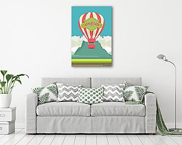 Léggömb repülés vintage reklám (vászonkép) - vászonkép, falikép otthonra és irodába