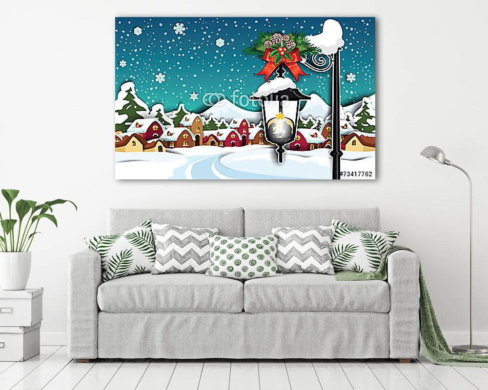 Születés a hóban Ország vidéki függőleges (vászonkép) - vászonkép, falikép otthonra és irodába