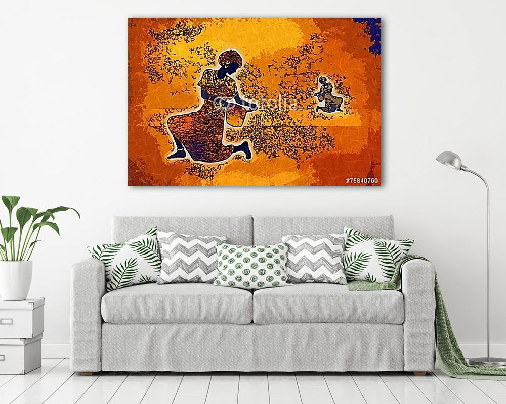 Afrika retro vintage stílusban (vászonkép) - vászonkép, falikép otthonra és irodába