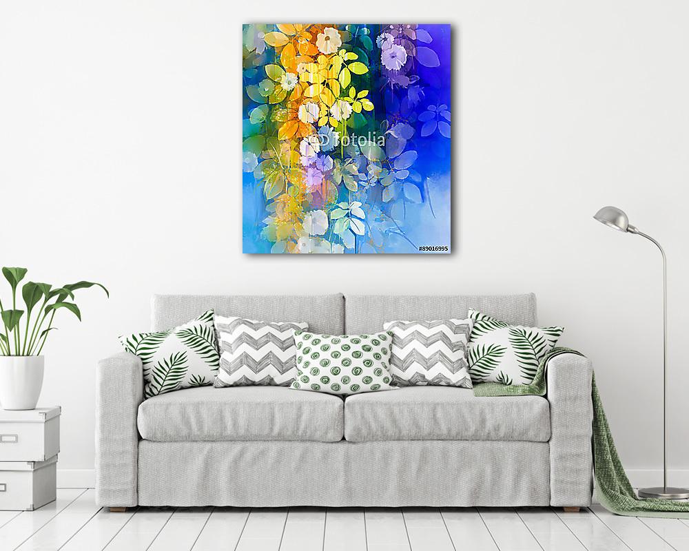 Levelek virágok - vászonkép, falikép vásárlás Levelek virágok (többrészes kép) - vászonkép, falikép otthonra és irodába