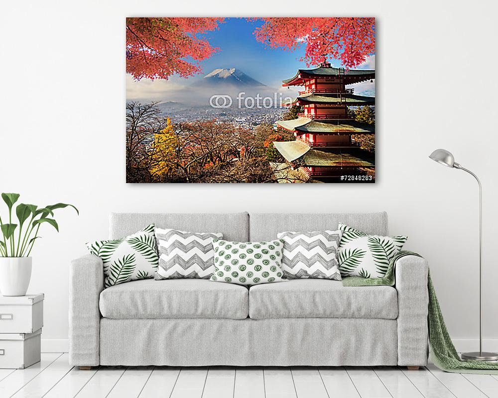 Mt. Fuji a bukás színeivel Japánban. (vászonkép) - vászonkép, falikép otthonra és irodába