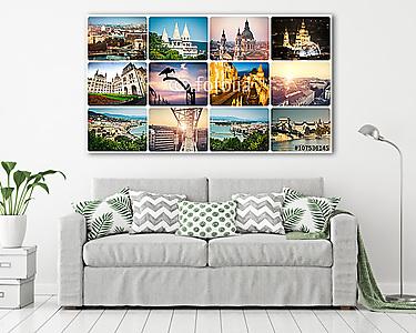 gyönyörű épületek és látnivalók Budapesten (vászonkép) - vászonkép, falikép otthonra és irodába