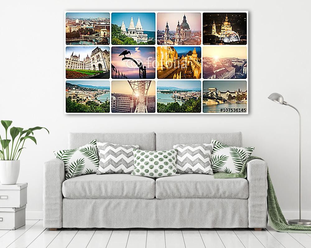 gyönyörű épületek és látnivalók Budapesten (fotótapéta) - vászonkép, falikép otthonra és irodába