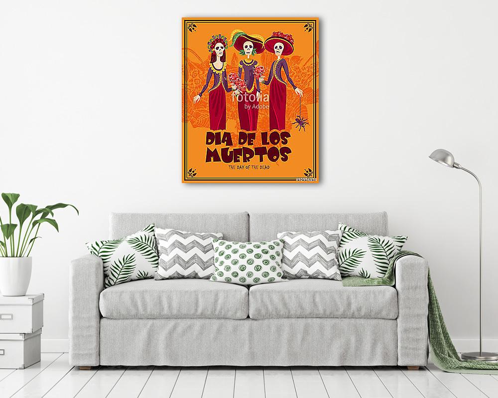 A halott koponya napja. Nők calavera sminkkel. - vászonkép, falikép vásárlás A halott koponya napja. Nők calavera sminkkel. (fotótapéta) - vászonkép, falikép otthonra és irodába